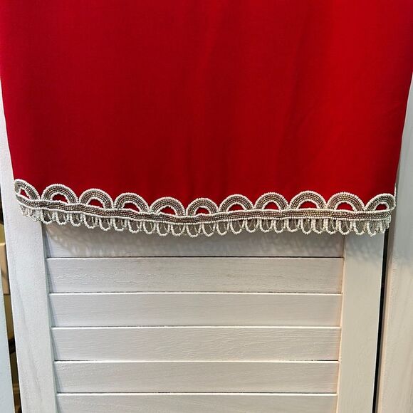 80s Hand Beaded Tunic Medium Vintage Red - Picture 11 of 14